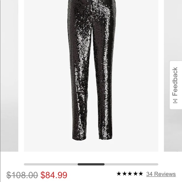 Brand new. Express sequin high rise ankle pants. Size small. - Picture 1 of 8
